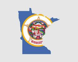 Minnesota mapa bandeira. mapa do mn, EUA com a Estado bandeira. Unidos estados, América, americano, Unidos estados do América, nos Estado bandeira. vetor ilustração.