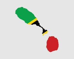 santo kitts e nevis bandeira mapa. mapa do st. kitts e nevis com a gatinho país bandeira. vetor ilustração.