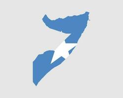 Somália bandeira mapa. mapa do a Federal república do Somália com a somali país bandeira. vetor ilustração.