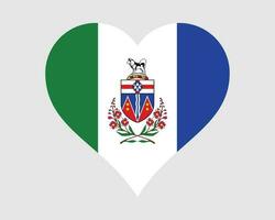 yukon Canadá coração bandeira. yt canadense amor forma território bandeira. a yukon bandeira ícone placa símbolo clipart. eps vetor ilustração.