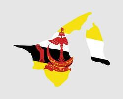 brunei mapa bandeira. mapa do brunei com a Brunei país bandeira. vetor ilustração.