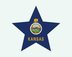 Kansas EUA Estrela bandeira vetor