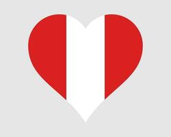 Peru coração bandeira. peruano amor forma país nação nacional bandeira. república do Peru bandeira ícone placa símbolo. eps vetor ilustração.