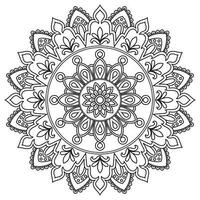 círculo em forma mandala. intrincado flor pétalas meditação meditação fronteira. simétrico. étnico tribal. vetor