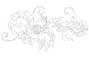 abstrato floral padronizar. flor Projeto Preto círculo grampo arte criativo vetor