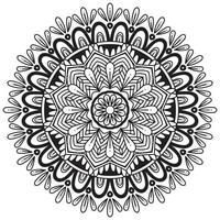 mandala desenhando para coloração Preto linhas. branco fundo vetor