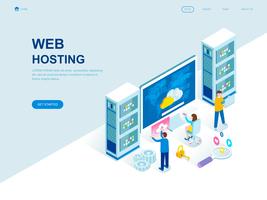 Conceito moderno de design plano isométrico de Web Hosting vetor