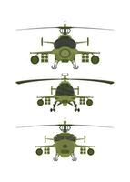 conjunto helicópteros militares 2d ilustração em branco isolar fundo vetor