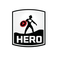 herói tema logotipo e ícone conceito vetor