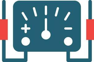 Voltagem indicador glifo dois cor ícone para pessoal e comercial usar. vetor