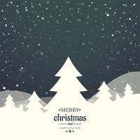 Cartão de Natal feliz com design de árvore decorativa vetor
