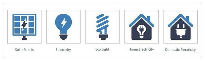 solar painéis, eletricidade, eco luz vetor