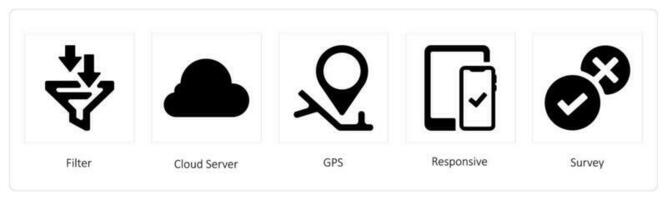 filtro, nuvem servidor, GPS vetor