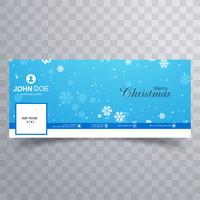 Elegante decorativo feliz Natal facebook banner modelo vect vetor