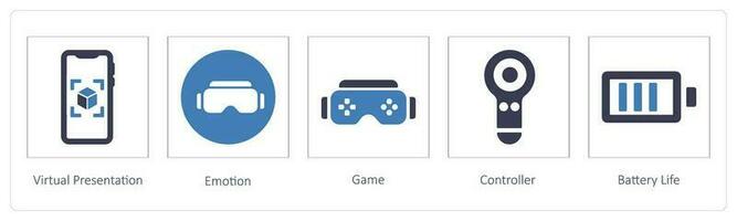 virtual apresentação, emoção e jogos vetor