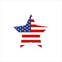 americano bandeira dentro a forma do uma estrela, patriótico símbolo do a EUA. vetor ilustração do isola