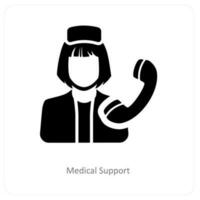 médico Apoio, suporte e serviço ícone conceito vetor