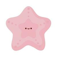 estrelas do mar verão kawaii ícone isolado vetor