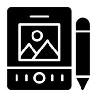 ícone de vetor de tablet de caneta