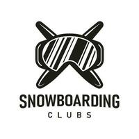 snowboard logotipo. inverno ao ar livre atividade emblemas e símbolos dentro retro estilo. extremo Esportes. vetor