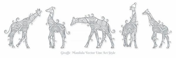 vetor de mandala de girafa. elementos decorativos vintage. padrão oriental, ilustração vetorial.
