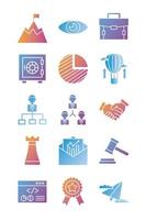 start up and business set icons vetor