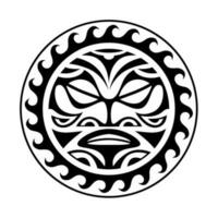 tradicional maori volta tatuagem Projeto. editável vetor ilustração. étnico círculo ornamento. africano mascarar.