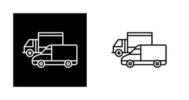 ícone de vetor de caminhões estacionados