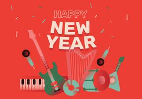 Feliz ano novo música festa fundo Vector