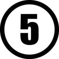 número 5 ícone círculo vetor ilustração em isolado branco fundo . número cinco ícone