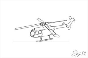 contínuo linha vetor ilustração helicóptero