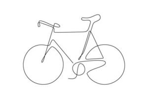 bicicleta contínuo linha arte desenhando vetor