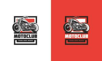 motocicleta clube logotipo Projeto vetor. motocicleta logotipo ilustração isolado. vetor