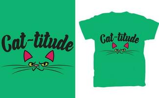 atitude felina gato camiseta vetor