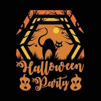 design de camiseta de festa de halloween vetor