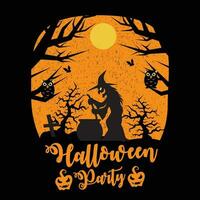 design de camiseta de festa de halloween vetor