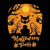 design de camiseta de festa de halloween vetor