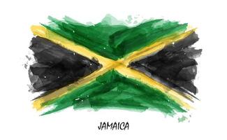 Bandeira de pintura em aquarela realista da jamaica. vetor