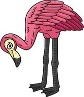 mãe flamingo desenho animado colori clipart vetor