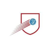 voleibol logotipo, emblema, ícones, desenhos modelos com voleibol bola em uma luz fundo vetor