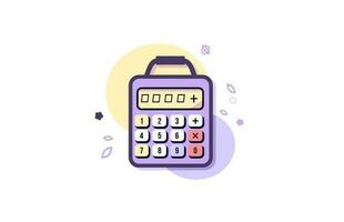 calculadora da web vetor plano ilustração, costas para escola calculadora vetor, moderno calculadora vetor