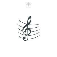 música Nota ícone símbolo vetor ilustração isolado em branco fundo
