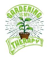 jardinagem é meu terapia camiseta Projeto vetor