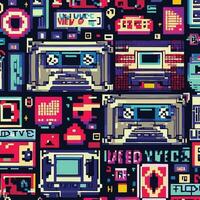 retro vibrações coleção - pixel arte padronizar vetor gráficos