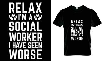 social trabalhador camiseta Projeto vetor. vetor