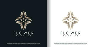 design de logotipo de flor com vetor premium de conceito criativo