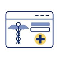página da web com símbolo médico estilo de linha de saúde vetor