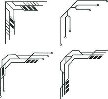 fronteira canto futurista elemento. lado quadros, fronteira, para Projeto decoração e ilustração, vetor pró