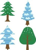 inverno neve árvore.para Projeto decoração. colorida vetor ilustração dentro plano desenho animado estilo