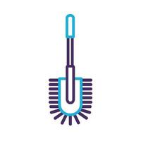 ícone de estilo de linha de banheiro de escova vetor
